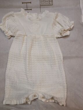 Vintage Off White Knit Romper 9m